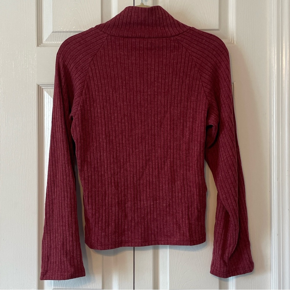 Mock Neck Rib Knit Sweater - Picture 2 of 4
